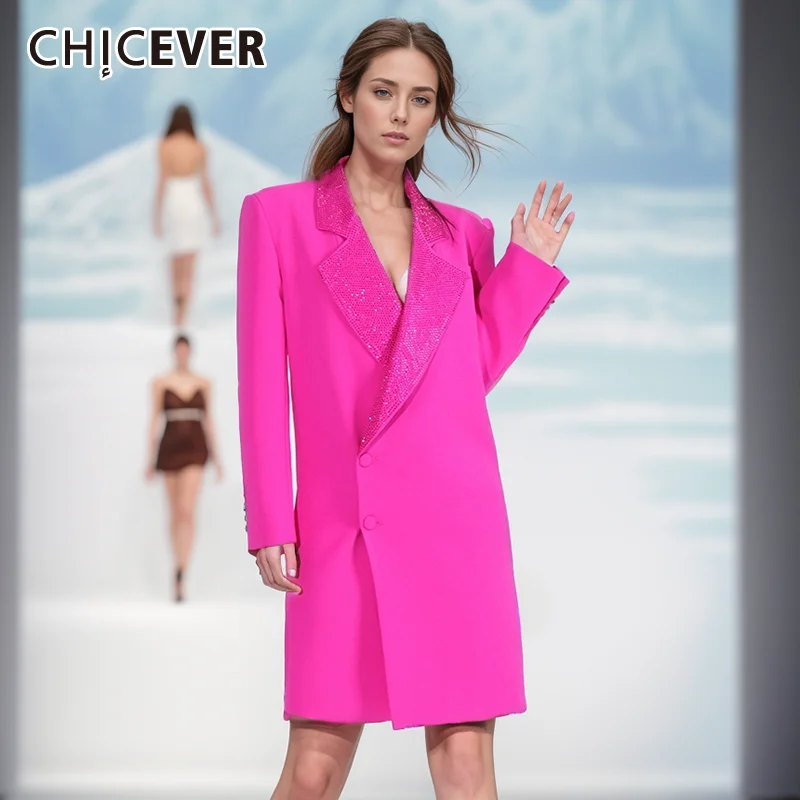 

Блейзер Женский однотонный стройнящий, Однобортный блейзер с английским воротником и длинным рукавом, в стиле пэчворк со стразами, женская одежда