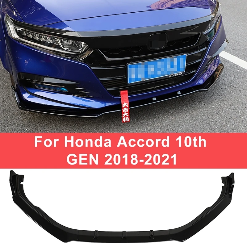 For Honda Accord 10th Generation 2018 2019 2020 Front Bumper Lip Front Shovel Kit Sedan Body Spoiler Splitter Diffuser Protector