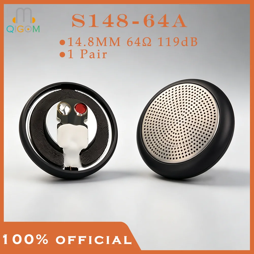 QIGOM Headset Drivers S148-64A 1Pair, 14.8MM 64ohm 119dB, Vocal Analysis, Headset Speaker Flathead, Equilibrium, Headset Speaker