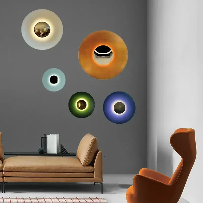 

2025 Modern Round Wall Lamp Living Room Bedside LED Sconce Light Bedroom Loft Nordic Designer Home Decor Wall Lighting