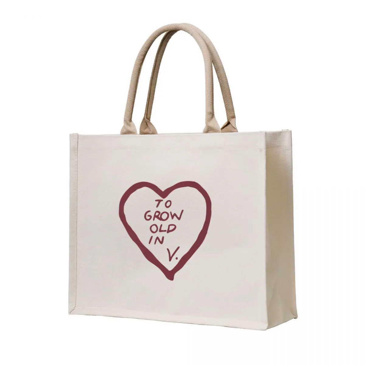 to grow old in v. Tote Bag shopping cart bags Canvas shoulder bag foldable reusable bag Woman shopper