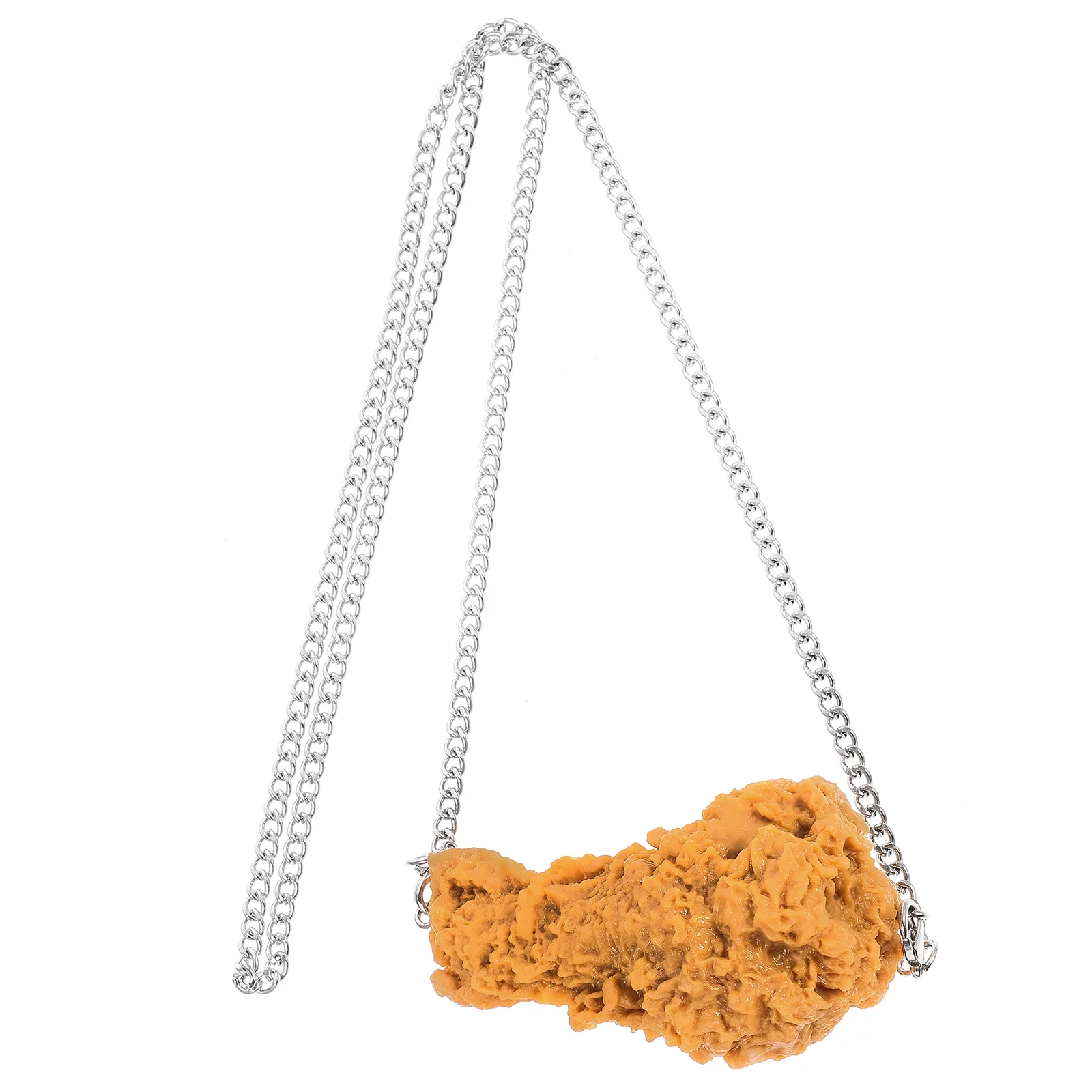 Collier pendentif nourriture de simulation, fausse nourriture frite, décoration alimentaire amusante, jambe jetable