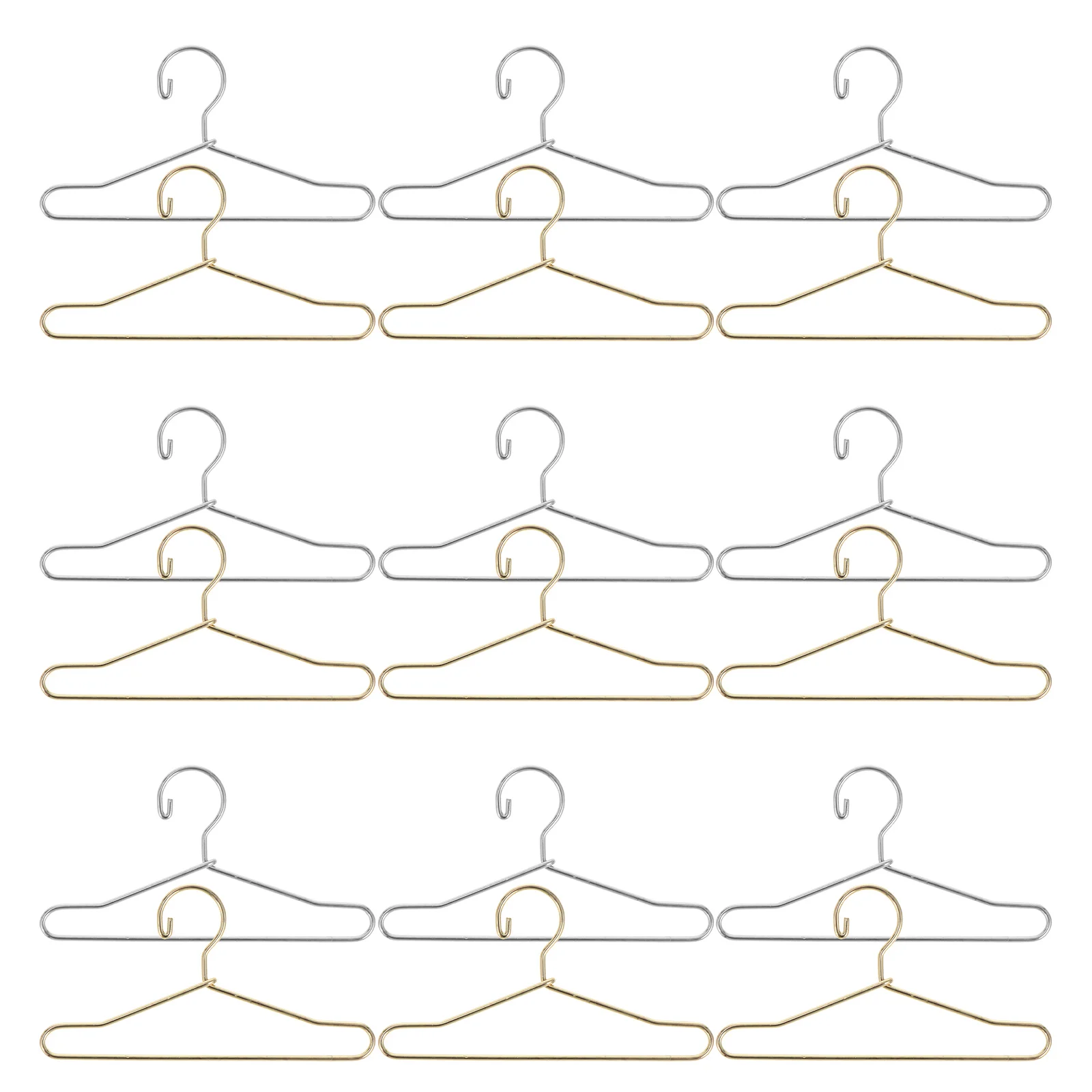 

24Pcs Mini Clothes Hangers Metal Tiny Dress Hooks for Miniature House Wardrobe Outfit Organizer Functional Room Decor