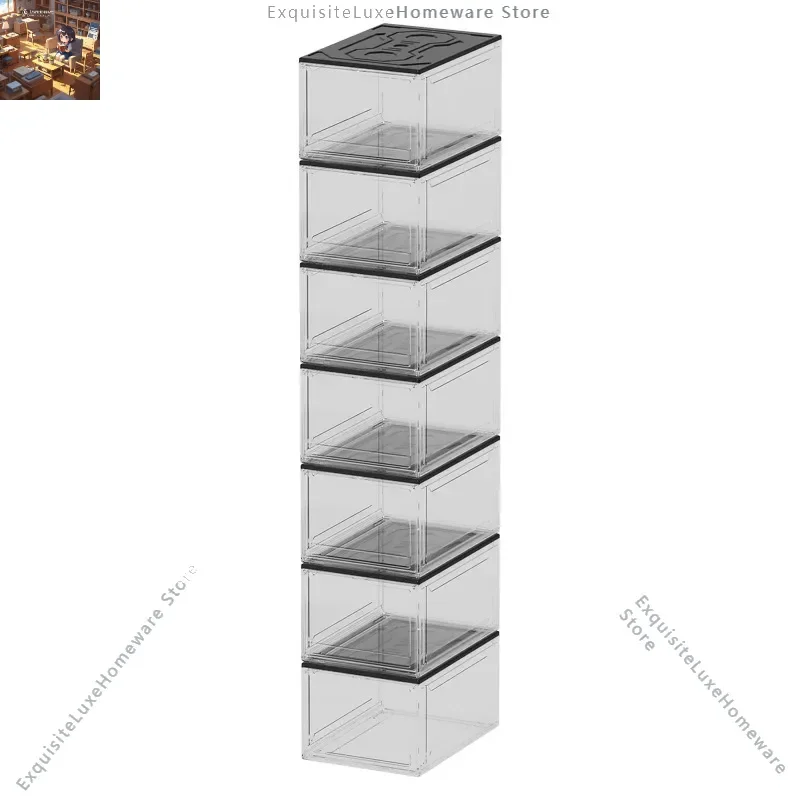 

Shoe box transparent shoes large capacity foldable thickened plastic acrylic positive opening sneaker display cabinet