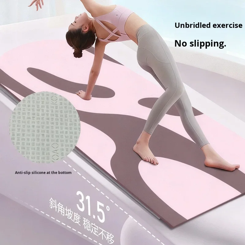 

Дропшиппинг на заказ, замшевый коврик для йоги, нескользящий амортизирующий овальный, полурасширенный, роскошный, из искусственной пены, антибактериальный, экологически чистый для женщин