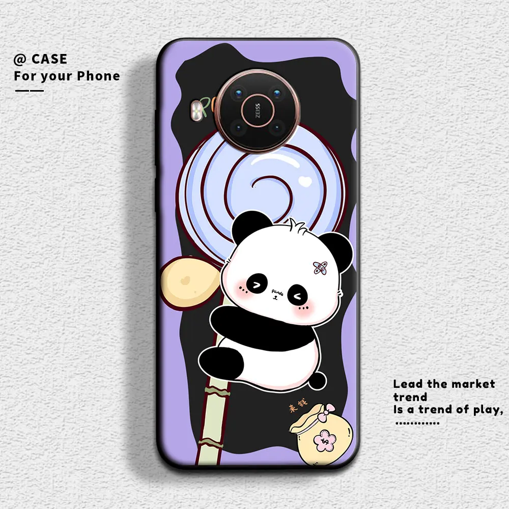 For Nokia X10 X20 X30 X100 XR20 Case Cute Panda Soft Silicone Couple Phone Case For Nokia X20 X10 X100 Protect Shockproof Cover