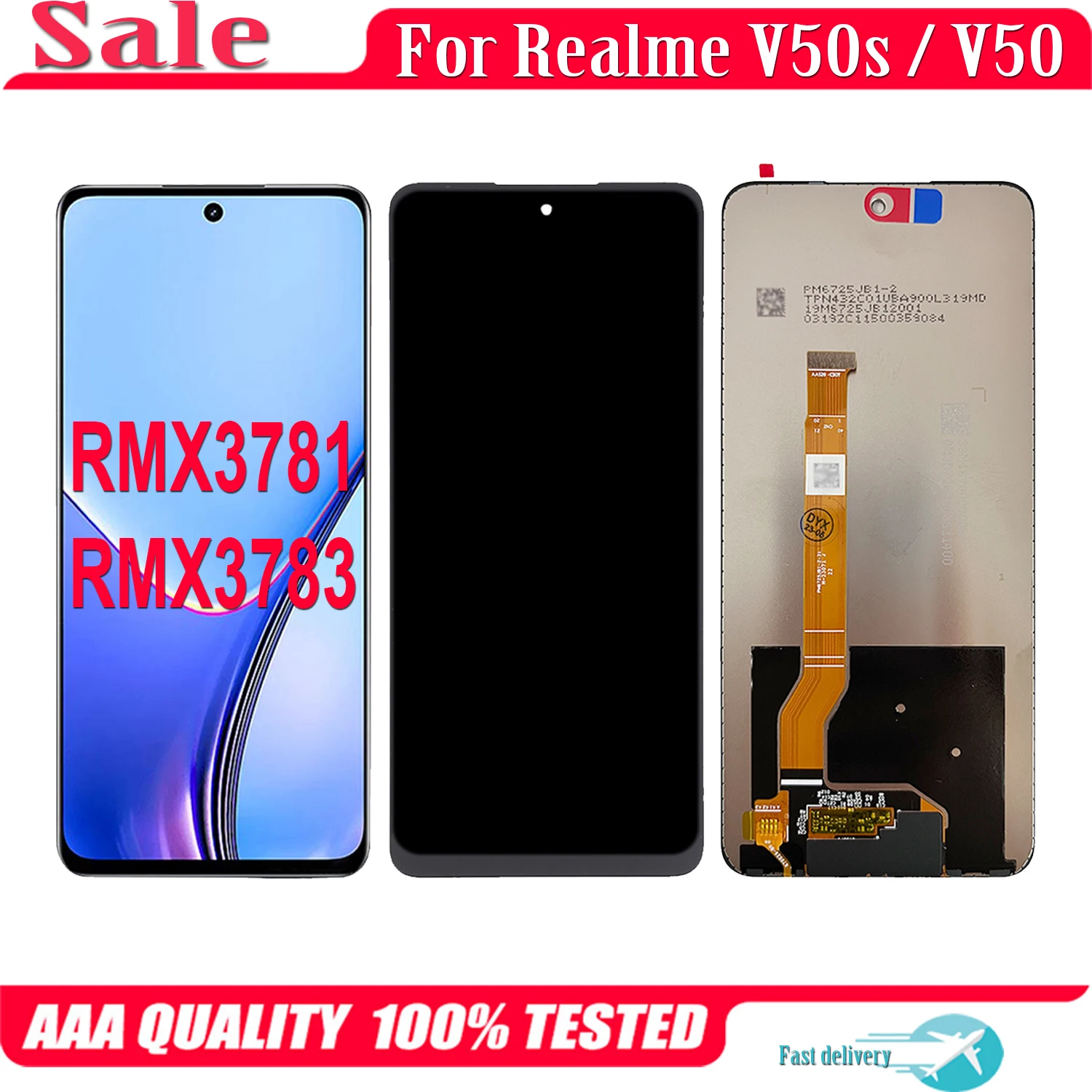 6.72'' For Oppo Realme V50s V50 RMX3781 RMX3783 LCD Display Touch Screen Replacement Digitizer Assembly