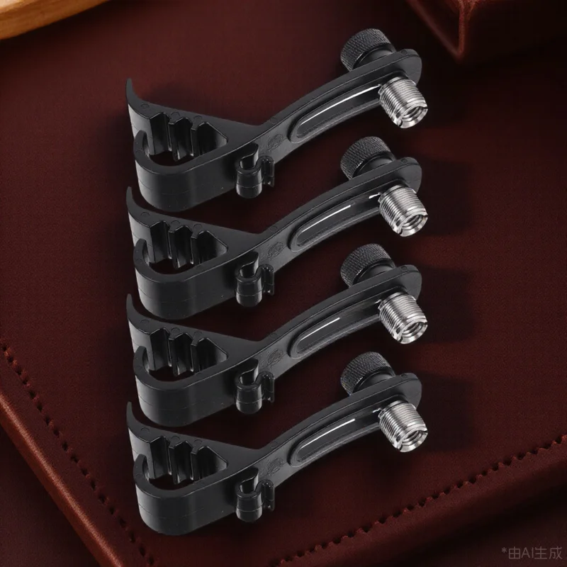 

4Pcs Stable Drum Mic Clip Easy to Use and Carry for Most Percussion Instruments Plastic Drum Clip Microphone Lifters