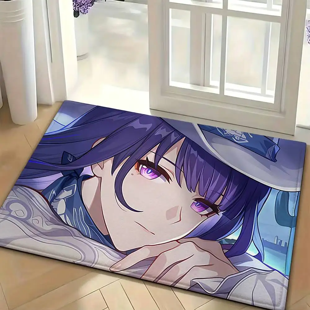 Game Impact Raiden Shogun Bedroom Decor Carpet  for Living Room Thick Plush Study Floor Mat Home Fluffy Soft Rug