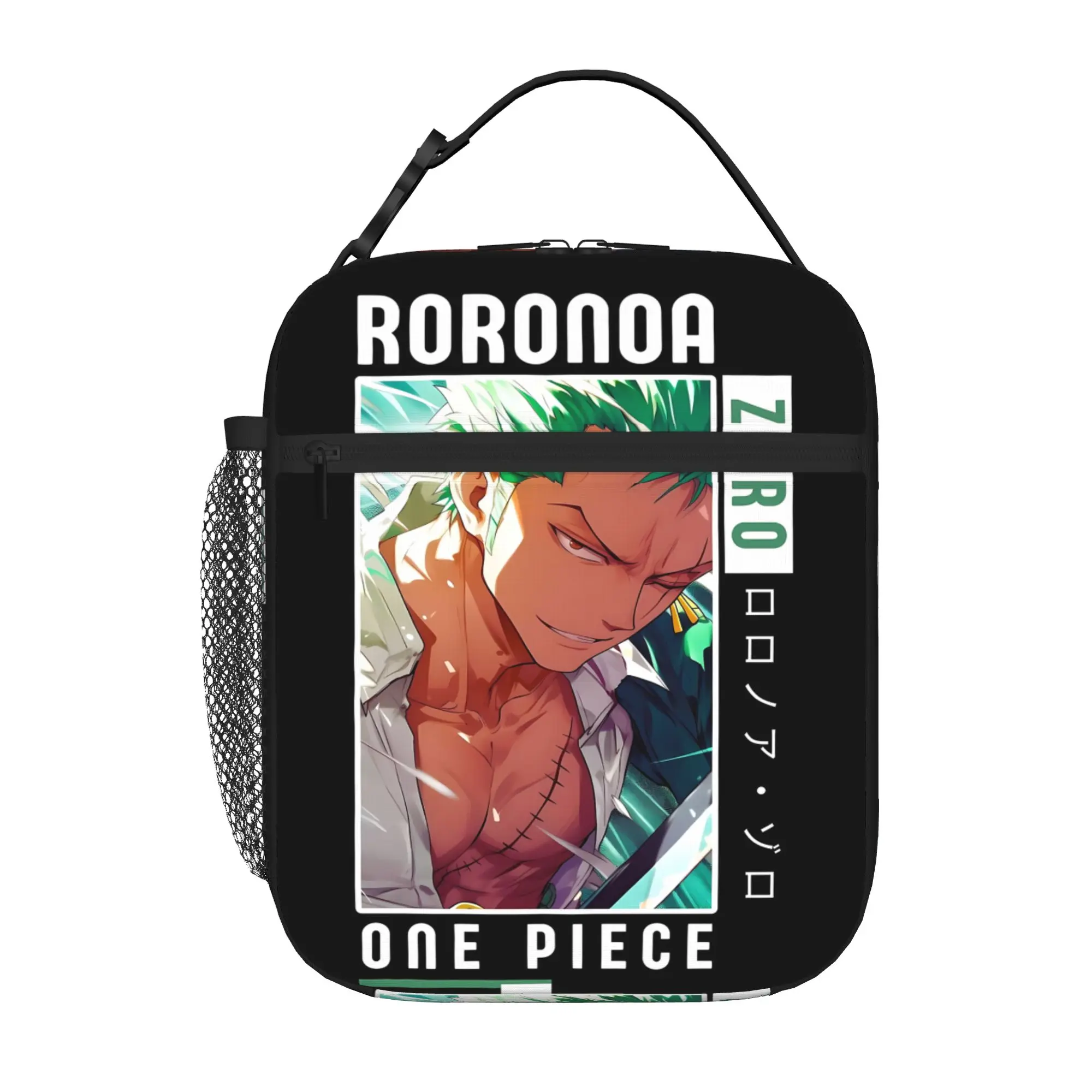 One Piece Anime Zoro Insulated Lunch Bag Insulation Bento Pack Rice Bag  bolsa Student Bento Lunch Handbag Insulation