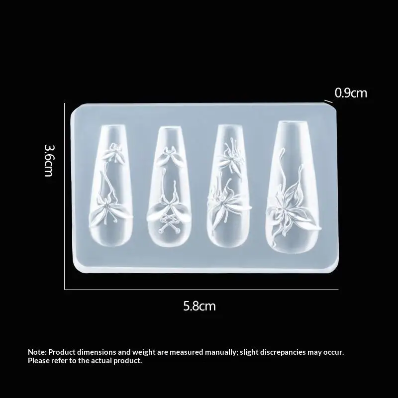 1 Stück Schmetterlingsmuster Nagelkunst-Form, 3D-Schnitzerei, gebogene, hochtransparente Silikon-Schablonen, Nagelkunst-DIY-Zubehör – Detail 3