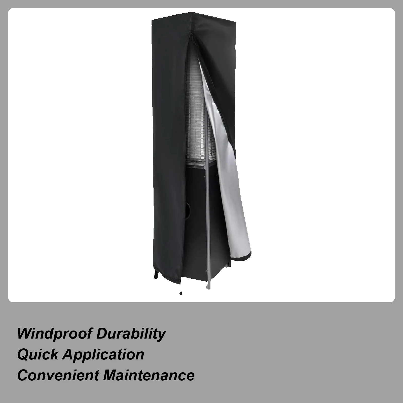 

Patio Heater Covers Waterproof Oxford Cloth Protector Standing Heater Cover With Zipper For Outdoor Garden Yard Pathway Backyard