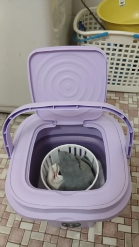 Home Folding Washing Machine Bucket for Clothes Socks Underwear Cleaning Washer Portable Small Travel Washing Machine photo review