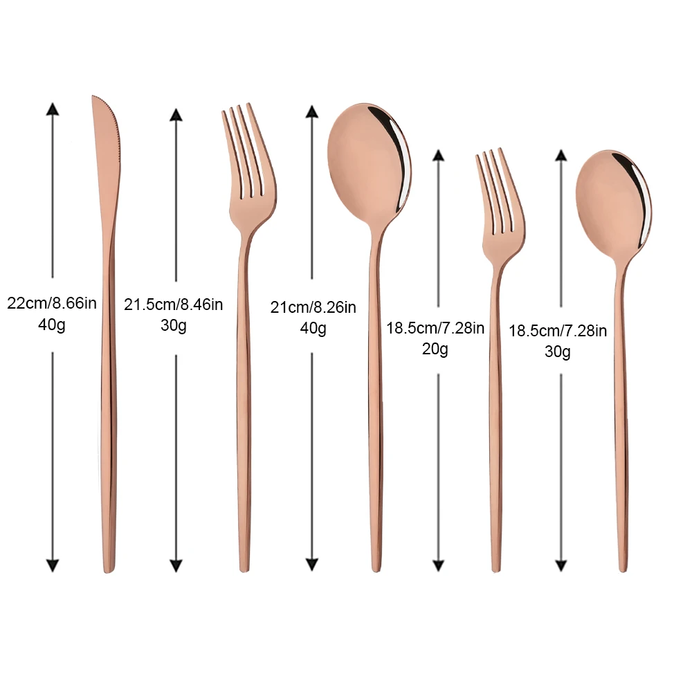 20Pcs Luxury Mirror Flatware Set Kitchen Stainless Steel Tableware Set Hotel Dinnerware Set Rose Gold Cutlery Set Gift