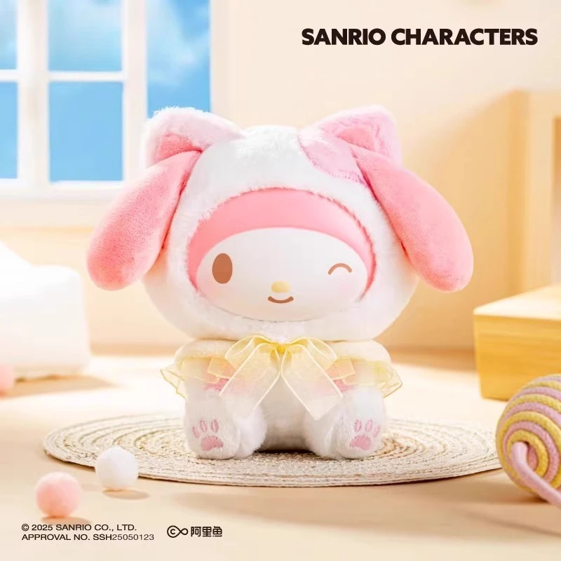 Sanrio Familie necken Kätzchen Serie Plüsch Anhänger Blind Box, Kulomi, Zimt Hund, Pacha Hund, Melodie süße Ornamente