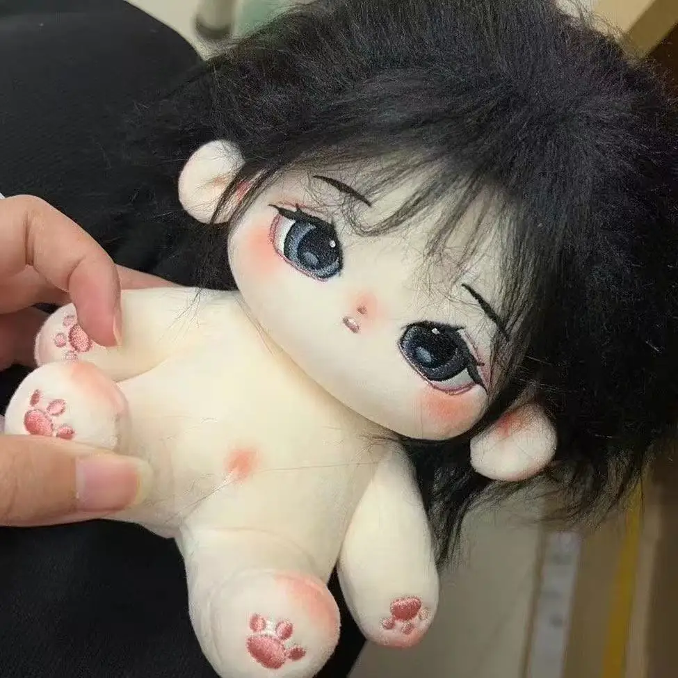 Long black hair 20cm girl replace Clothes Plush Idol Doll Clothes Kids Stuffed Animal Cute Cartoon Fans toys Gift dolls