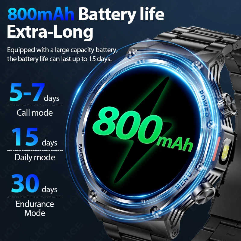 Xiaomi 2026 ساعة ذكية للرجال بلوتوث الاتصال 800 مللي أمبير بطارية معدل ضربات القلب الأكسجين في الدم الصحة Smartwatch 2025 لنظام أندرويد IOS
