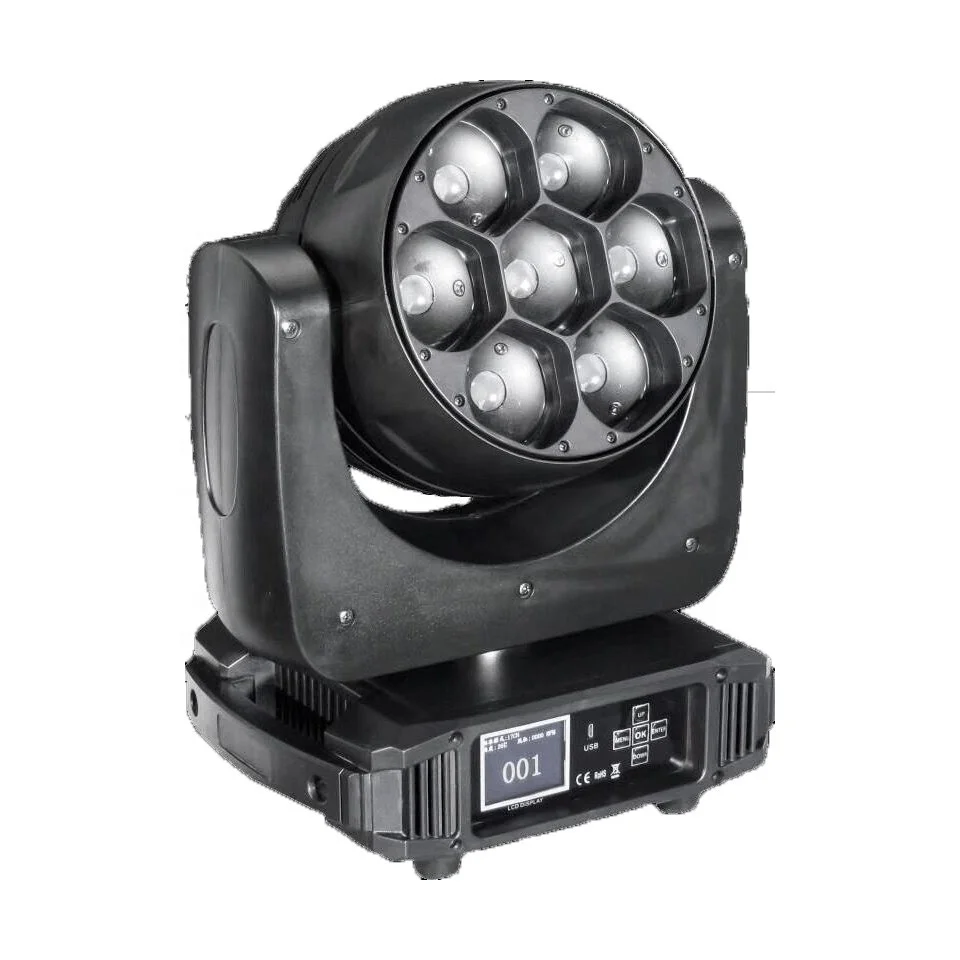 Powerful 7x40W RGBW LED beam of light mobile headlights