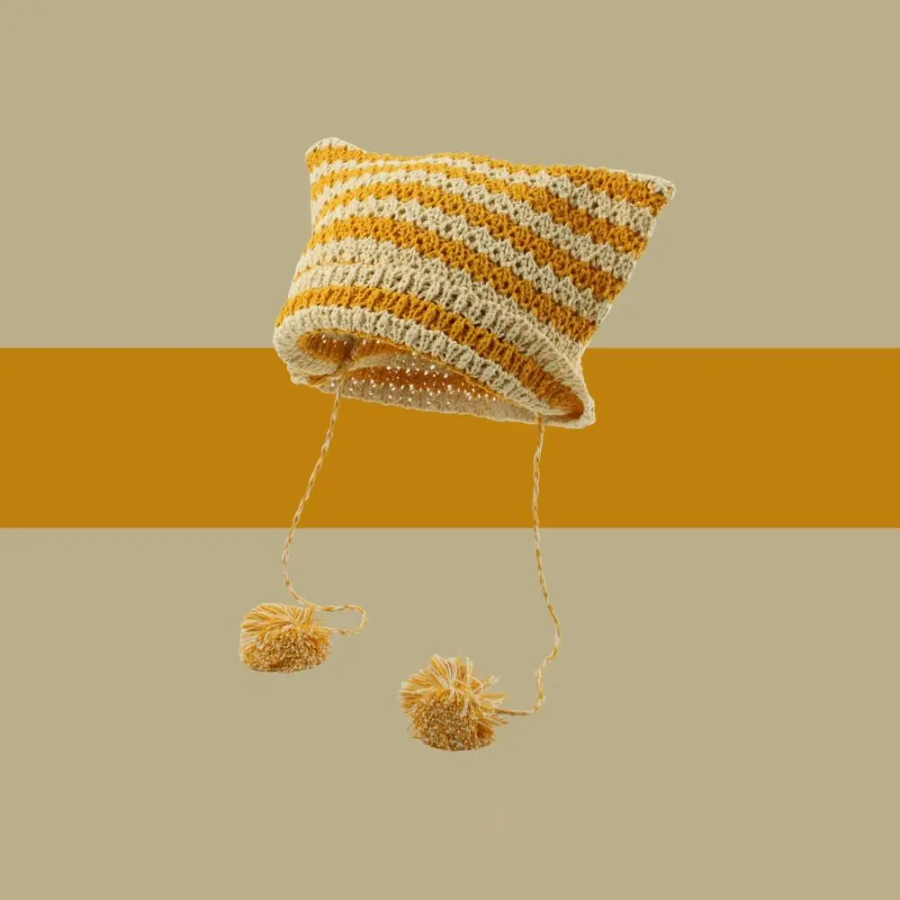 

Autumn Winter Ins Little Devil Devil Ear Knitted Wool Caps Japanese Beanie Hat Casual Cap Bonnet Hats