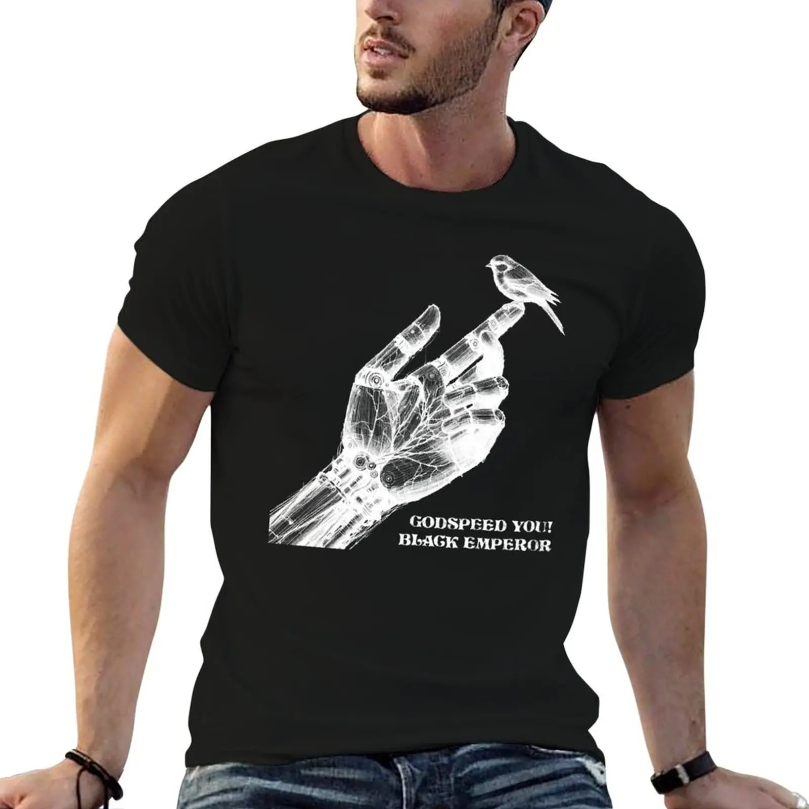 

for cotton Emperor Black-White plain T-Shirt man Bird You Metal Godspeed man tshirt t-shirt black - package