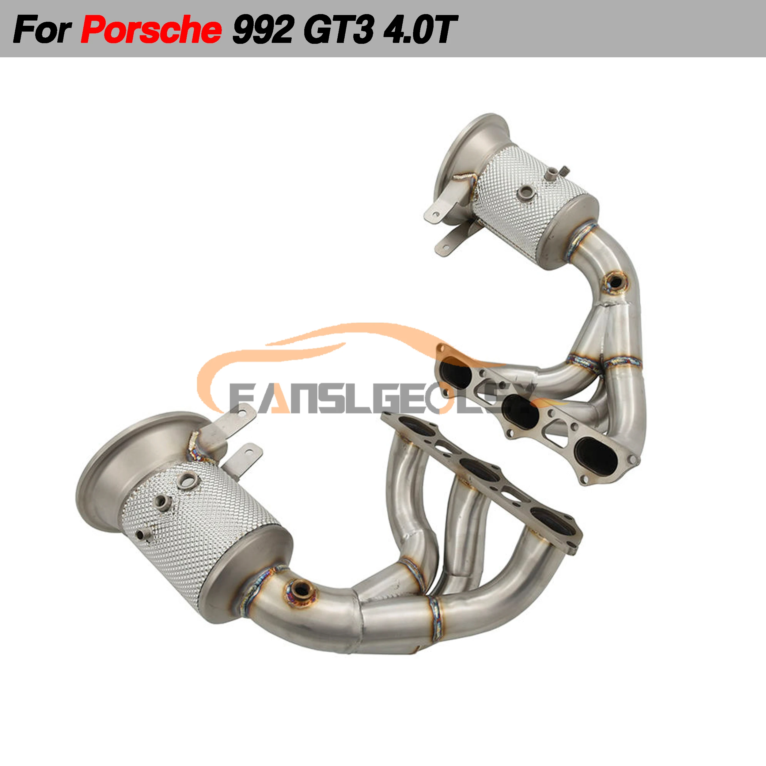 For Porsche 911 992 GT3 4.0 Stainless Steel Manifold Performance Exhaust System header radiator turbocharger