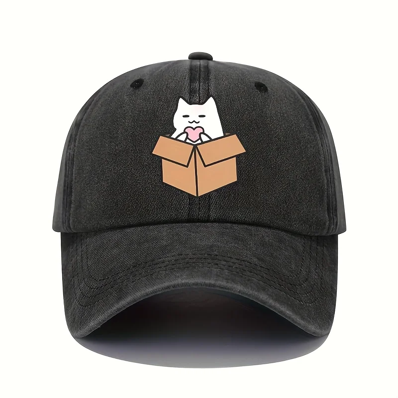 Niedliche Baseballmütze mit Katzenmuster, niedlicher Stil, lässige, vielseitige Reise-Sonnenschutzhut für Herren und Damen