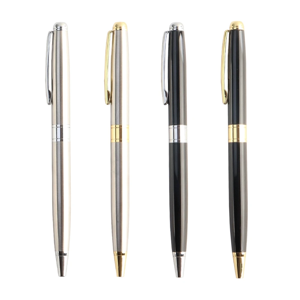 Metal Ballpoint Pen Business Metal Rotating Ballpoint Pens 0.7 Point Write Smoothly For School Student Stationery Silver Black