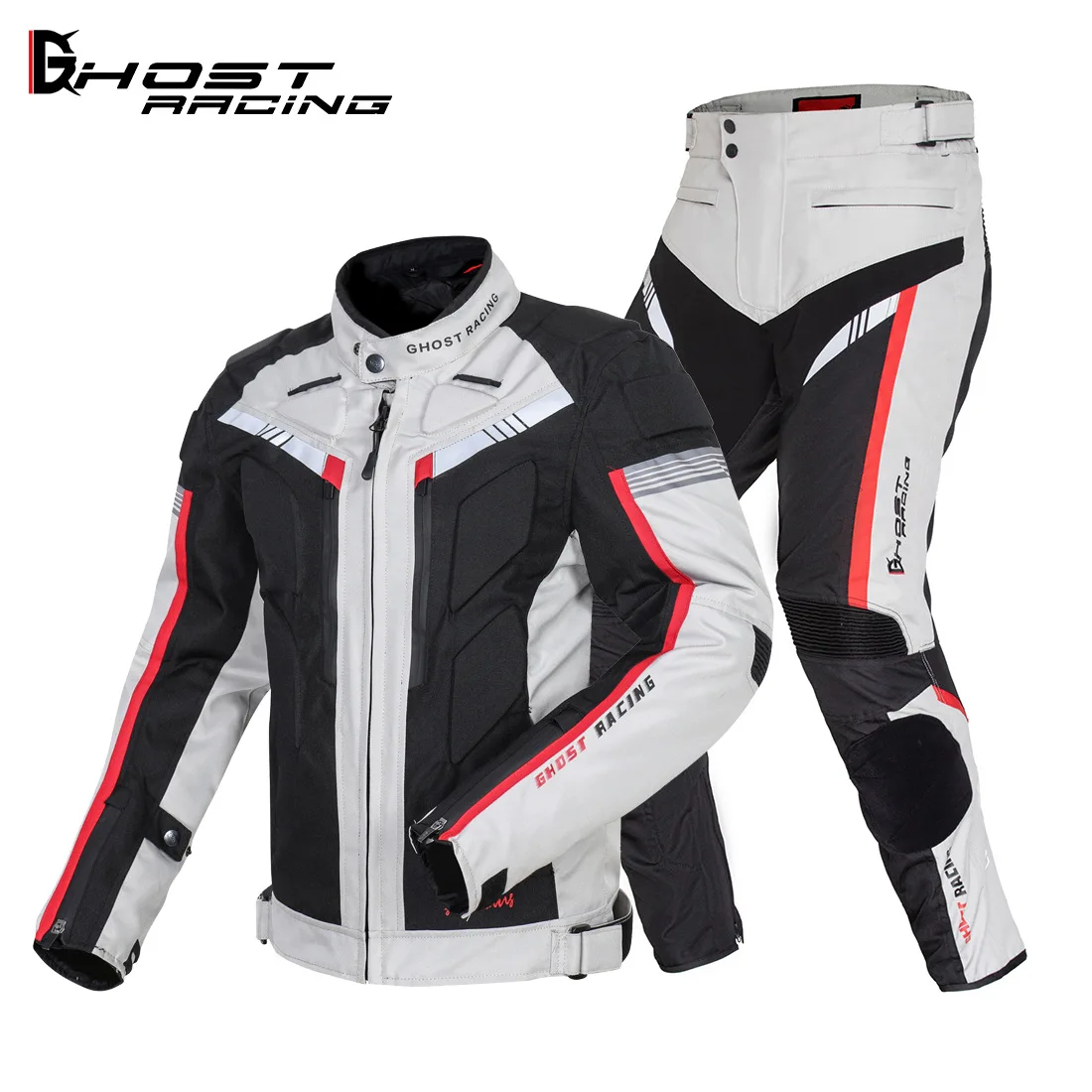 Conjunto de Chaqueta y Pantalones de Motociclismo GHOST RACING con Protección, Traje de Motocross, Traje para Motocicleta Todoterreno