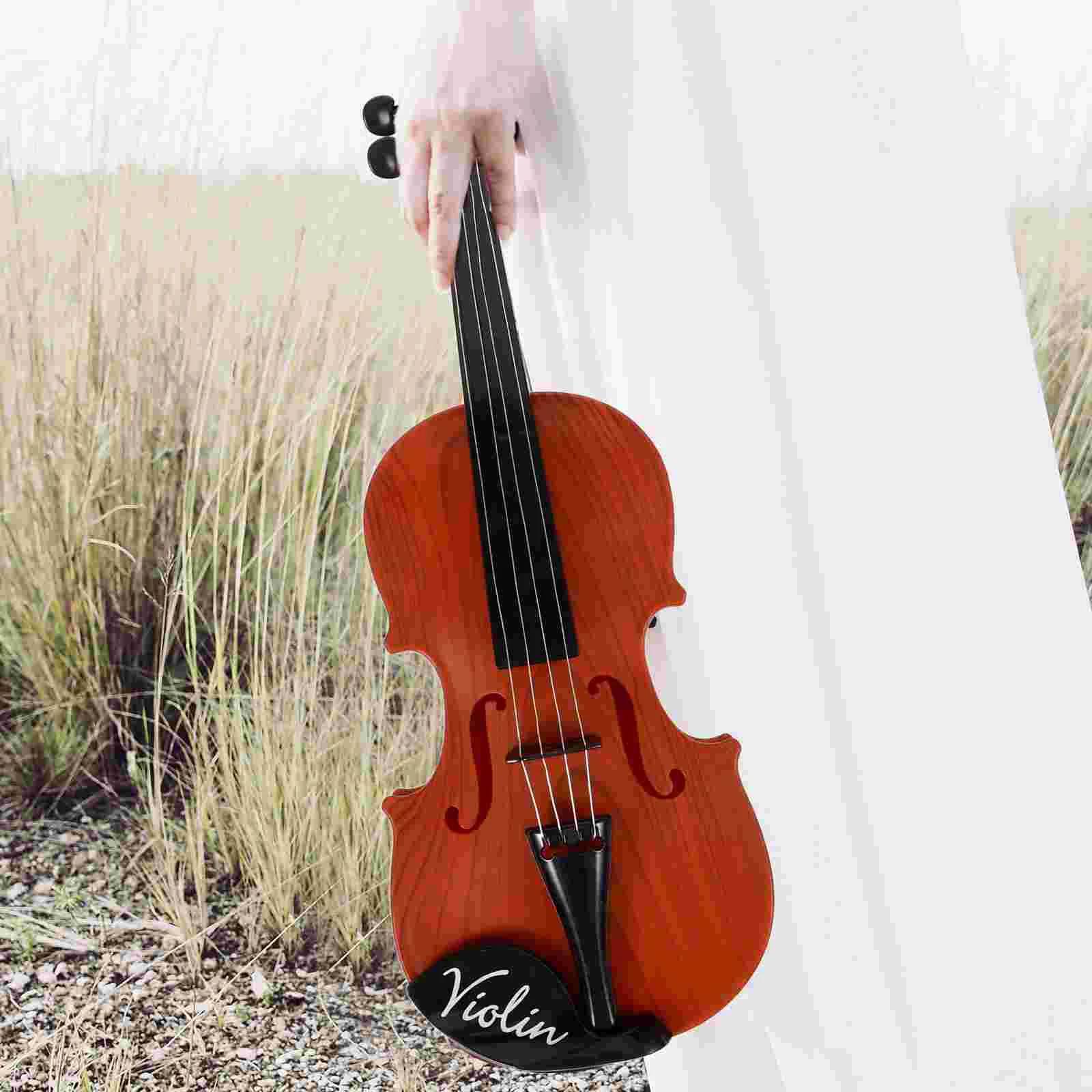 Violín de plástico 370B para niños, instrumento Musical, juguete realista, violín simulado, juguete pequeño, diseño duradero, escritorio