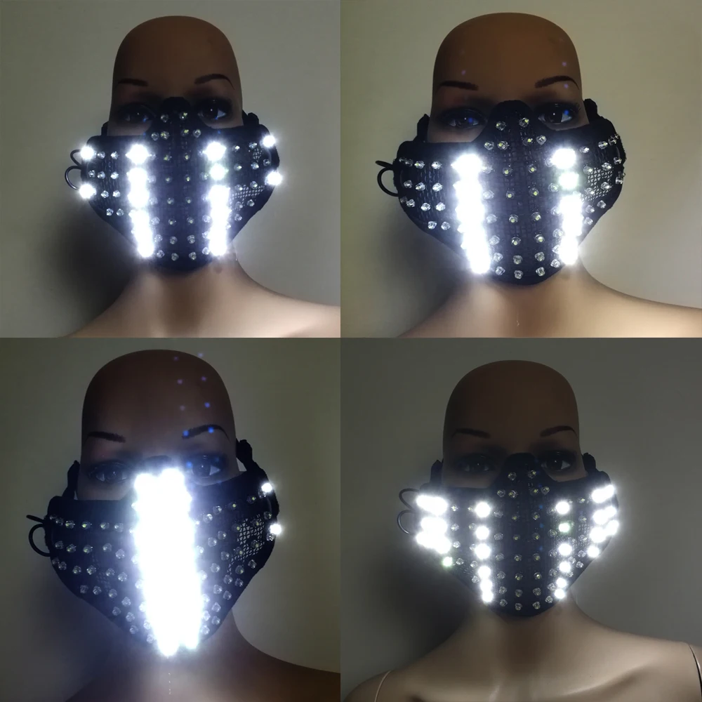 

Halloween Luminous Neon Mask Led Masks Masque Masquerade Party Mask Glow In The Dark Purge Masks Cosplay Costume Supplies