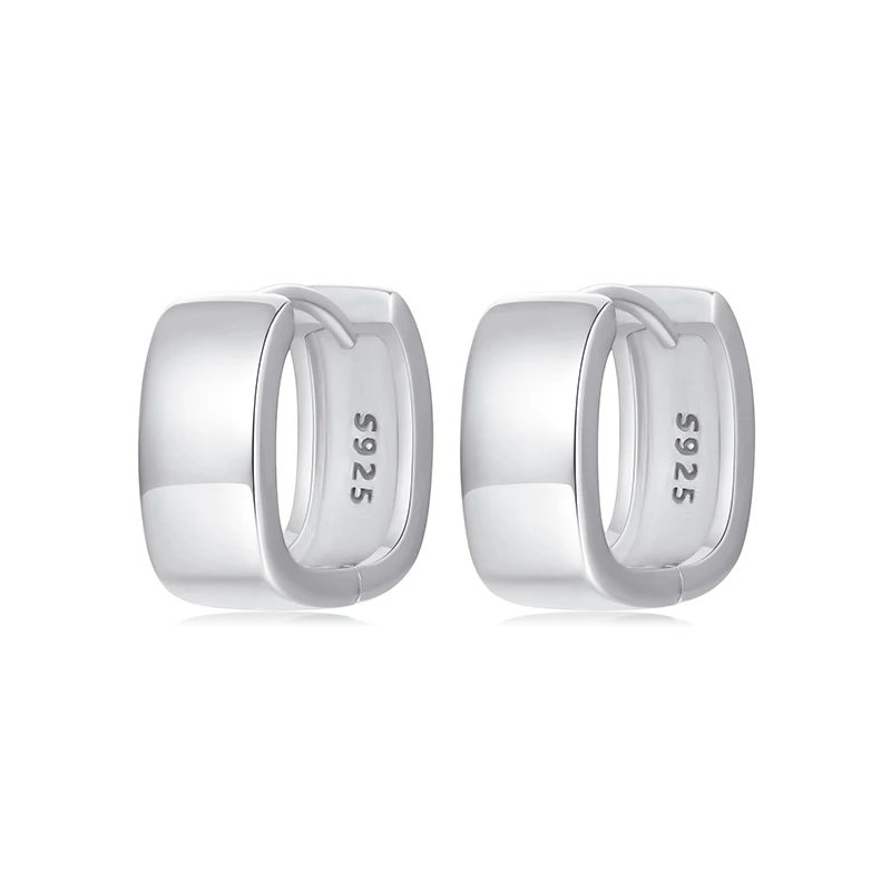 

925 Sterling Silver Fashion Gold/Silver Square Hoop Earrings for Women Wedding Birthday Fine Jewelry