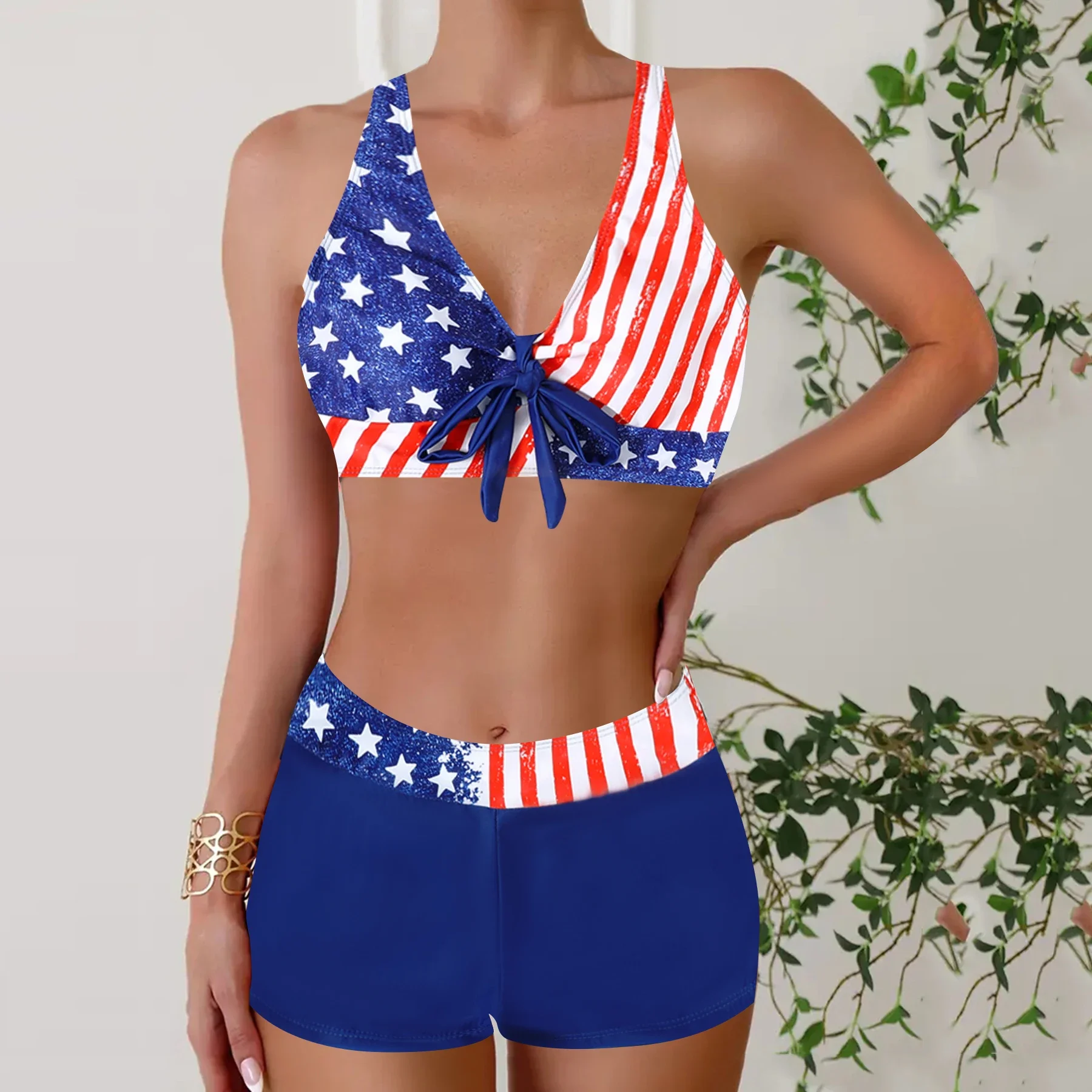 Women's Floral Print Tankini Set, Elegant 2pcs Bikini Swimsuit with Adjustable Straps and High Waist Bottoms Summer Beachwear