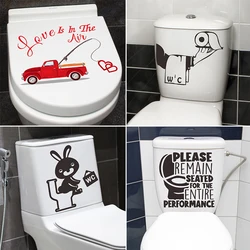 C15# Cartoon Naughty kids Toilet Stickers Child Urination Toilet Lid WC Door Sticker Removable Decor Paper Household Decal