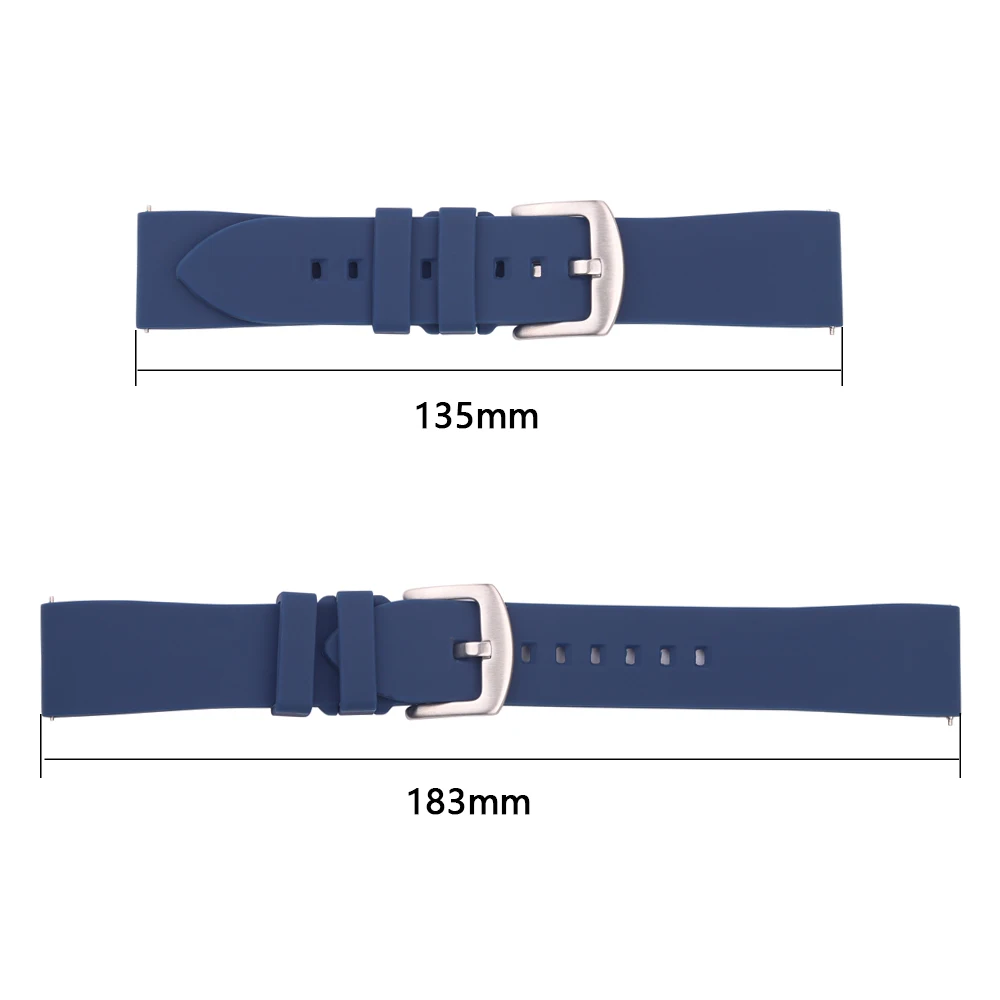 Universal Waterproof Silicone Sports Watch Band Durable Rubber Strap 20mm 22mm 24mm Replacement Soft Watchband