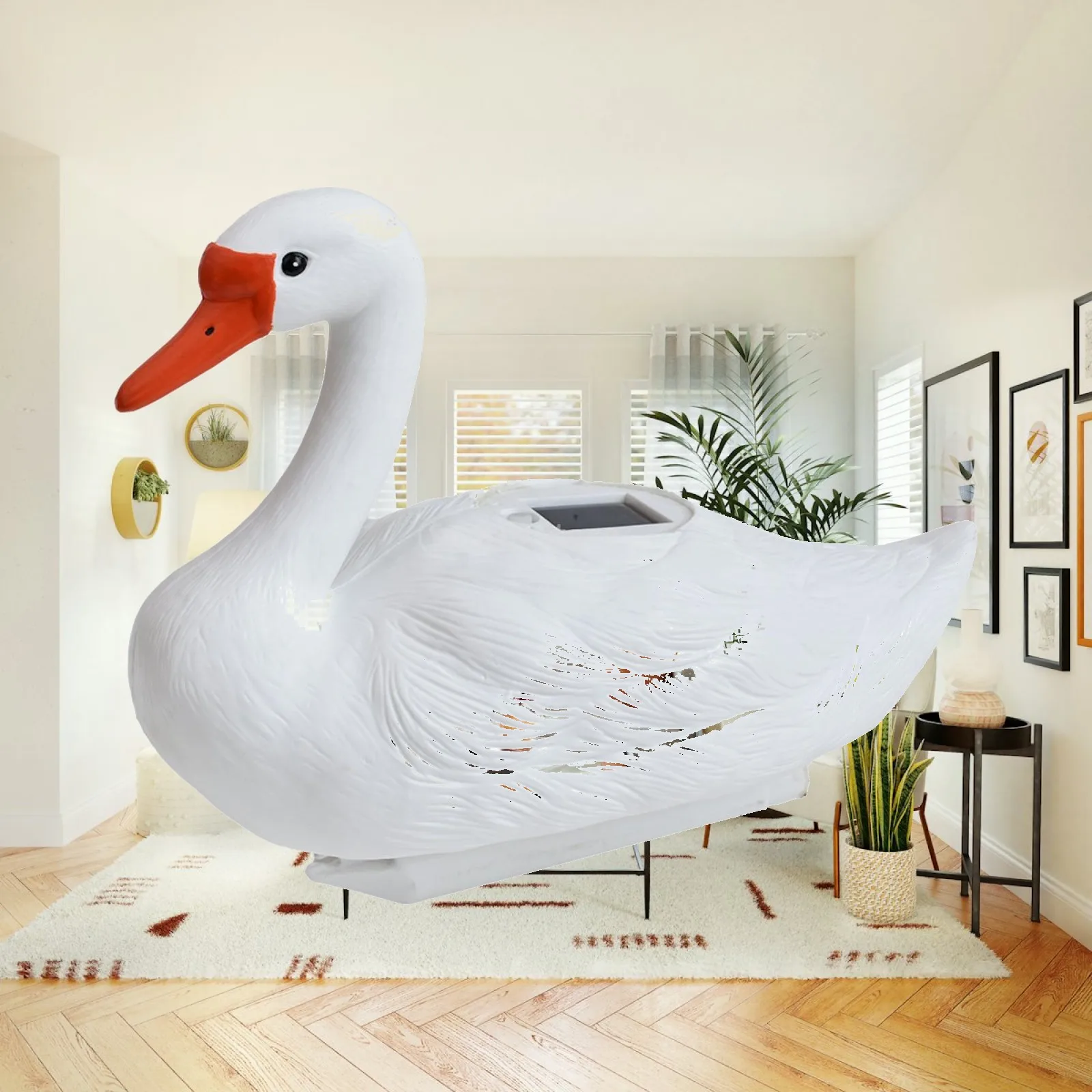 Waterfowl Light with Solar Panel Energy-Efficient Ornament Environmentally