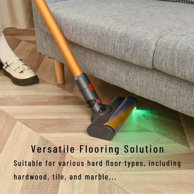 Brush For Dyson V12 Detect Slim V10slim Accessories Carpet Roller Soft Roller Brush Head  With Green Dust Light