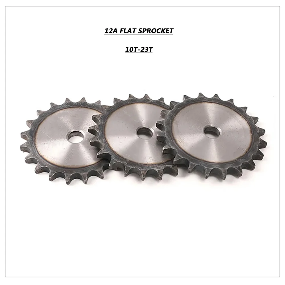 12A Flat Chain Gear 10/11/12/13/14/15/16/17/18/19/20-23 Teeth Industrial Flat Sprocket Wheel Carbon Steel Tooth Pitch 19.05mm