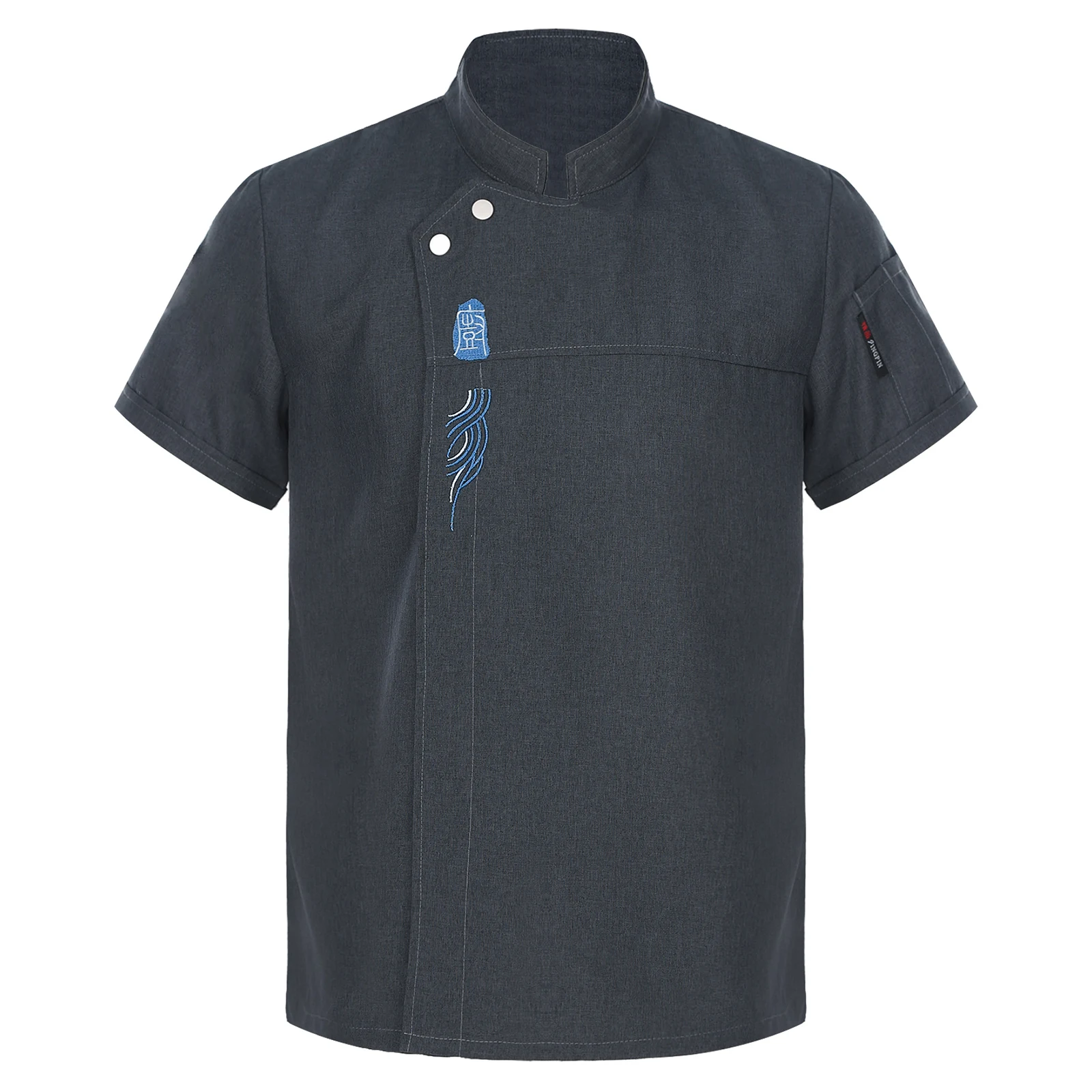 Camisa de Chef para hombre, uniforme de trabajo, servicio de comida, chaqueta de Chef, camisas de cocina para restaurante, Tops para cantina, ropa para hornear