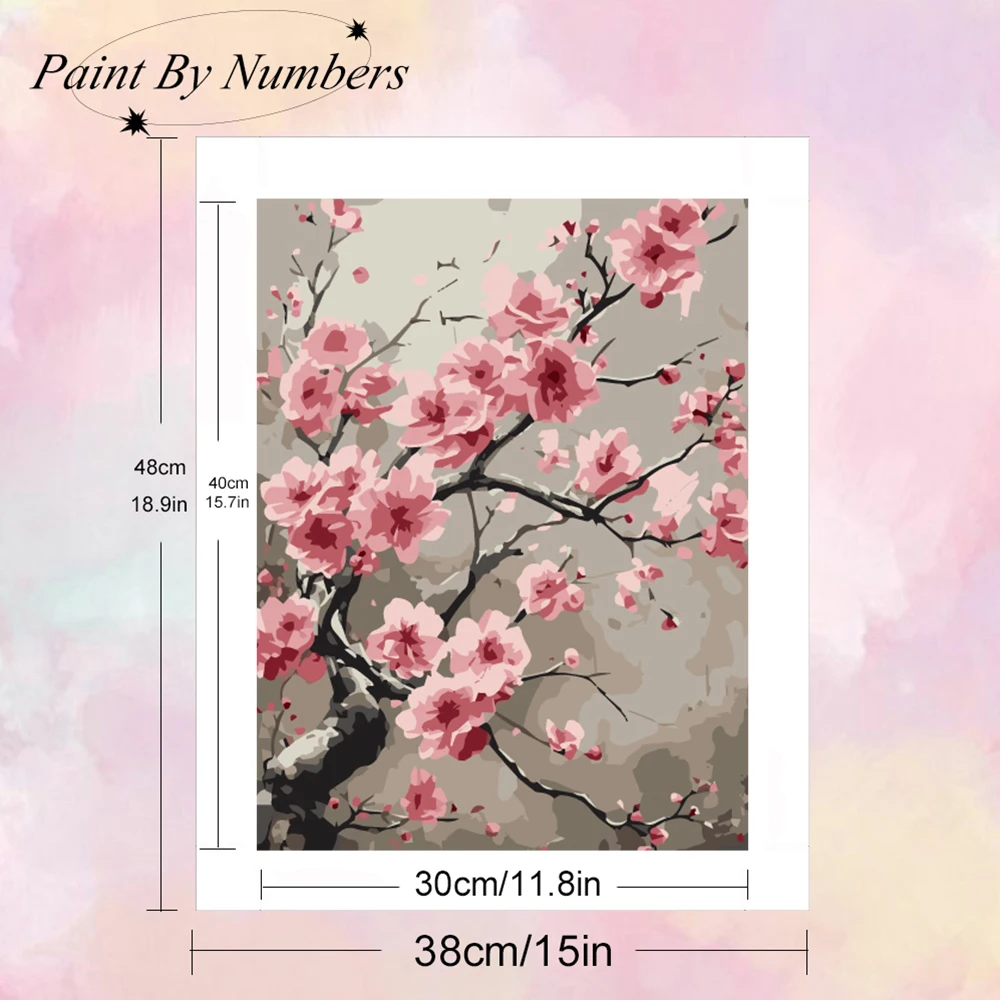 Momoart Picture By Numbers Flower DIY Frame Painting By Number Set on Canvas HandPainted Coloring Draw Craft Handmade Gift view 2