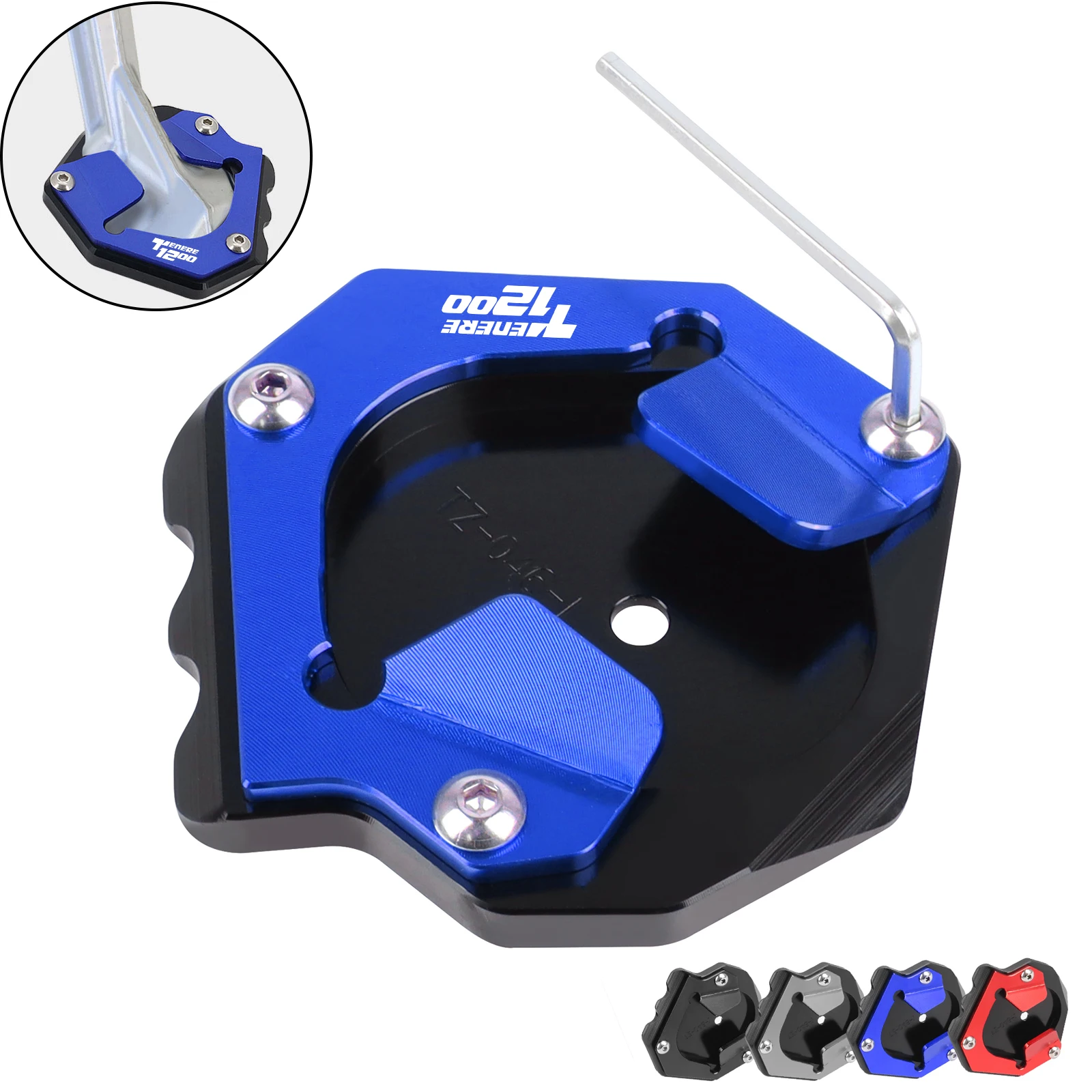 Motorcycle CNC Kickstand Extension Pad Foot Side Stand Plate For Yamaha XT 1200 Z Super Tenere 1200 XT1200Z XT1200ZE