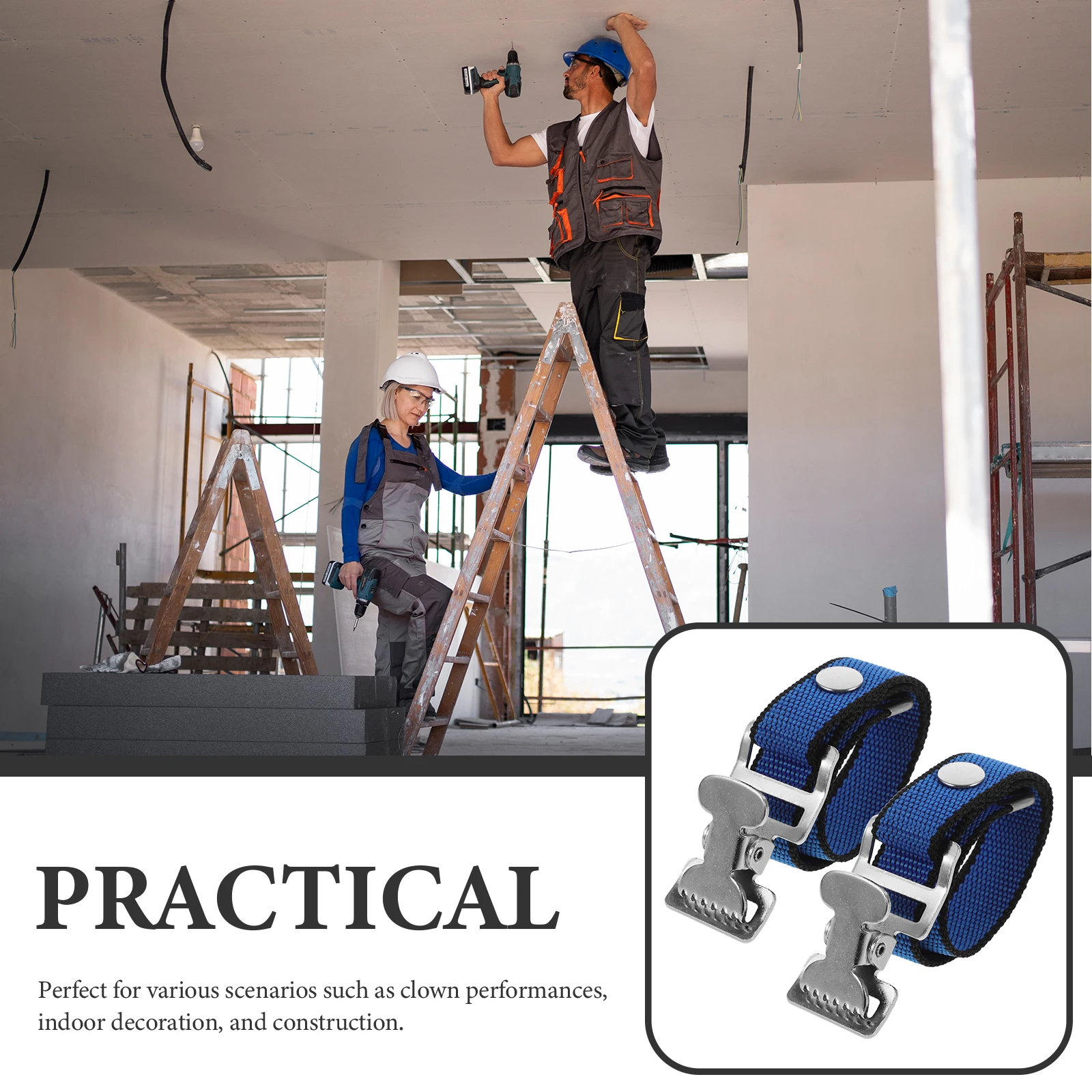 1Set Kit Pengganti Tali Kaki untuk Penyangga Drywall, Tali Kenyamanan yang Dapat Disesuaikan untuk Dekorasi Dalam Ruangan dan Proyek Bangunan, Tahan Lama