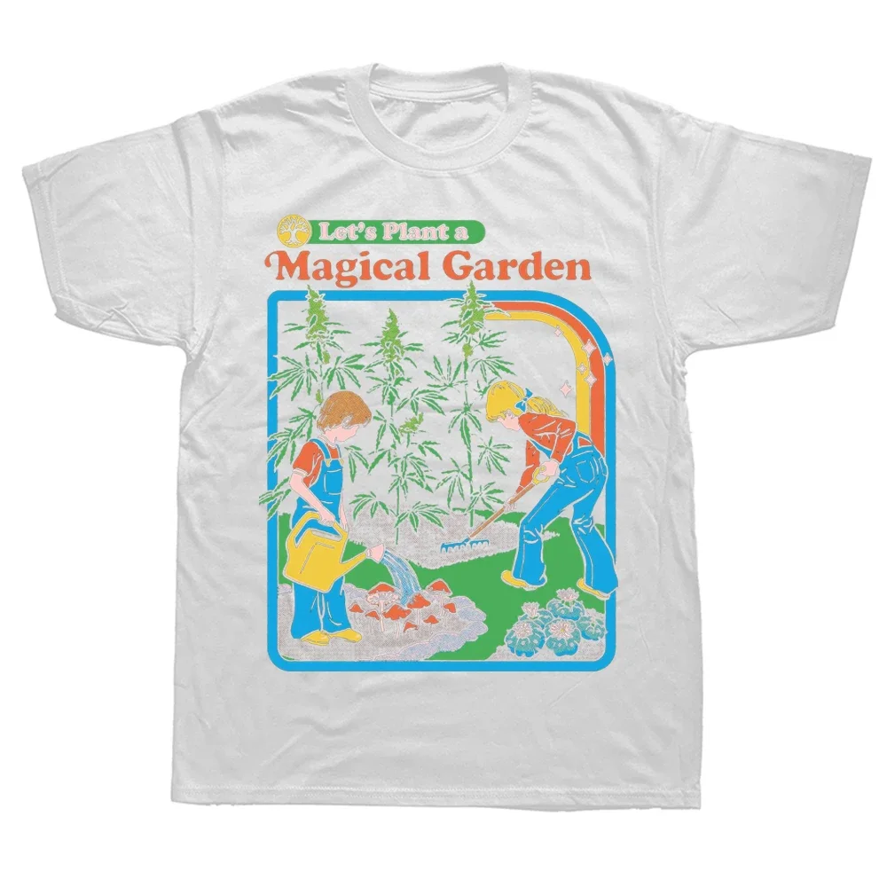 Let's Plant A Magical Garden Cotton T-shirts Comfortable Loose Top T-shirt  Men's Camisetas Streetwear Fashion Vintage Tees - AliExpress 200000343
