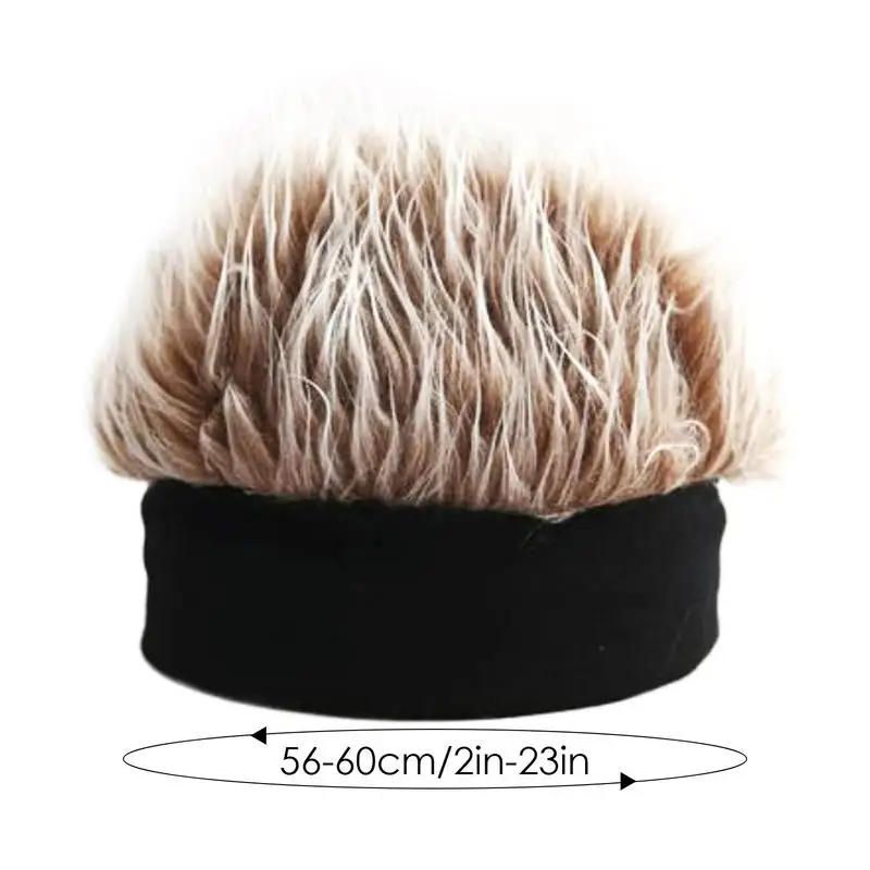 Fun Short Hair Caps Men Women Hip Hop Beanie Wig Hat Breathable Soft Baseball Caps for Outdoor Sports Party Toupee Hats