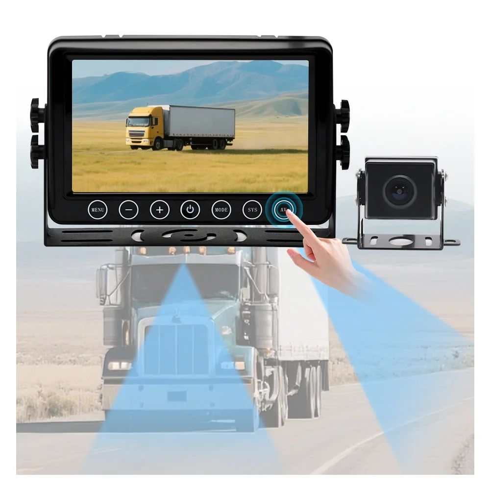 7 Inch LCD Bus Monitor Blind Spot Detection System For Car Vehicle 360 Degree Reverse And Baby Camera AHD 1080P Video Security