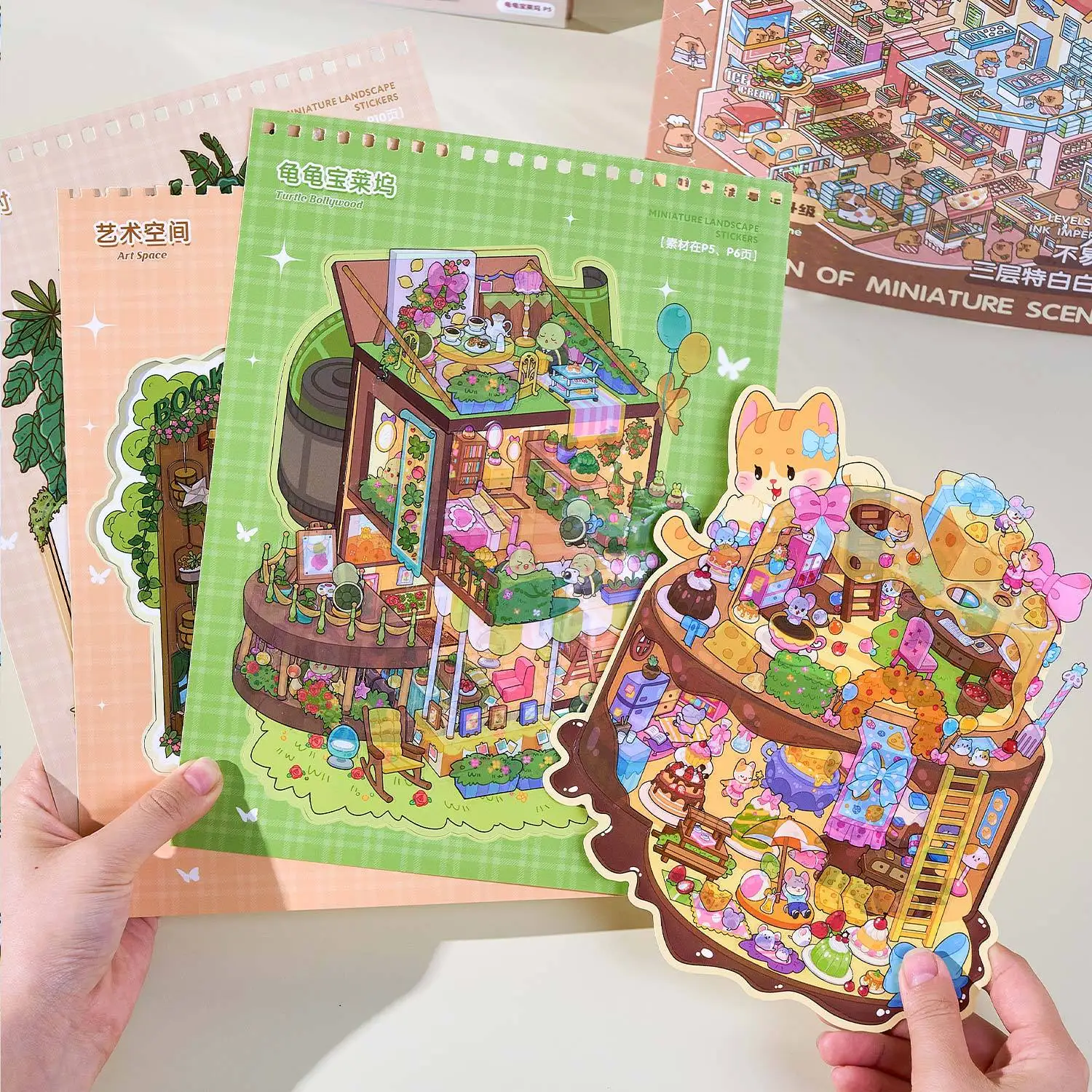 

20 шт./упак. город визуальный 3D всплывающие домики миниатюрный пейзаж наклейка книга детская тихая книга активности замечательная