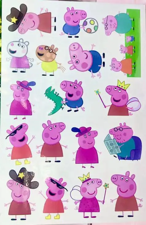 1pcs Pig Peppa Toy Tattoo Stickers Children\'s Birthday Party Decorations George Stickers Movable Doll Cartoon Toys Kid\'s Gift