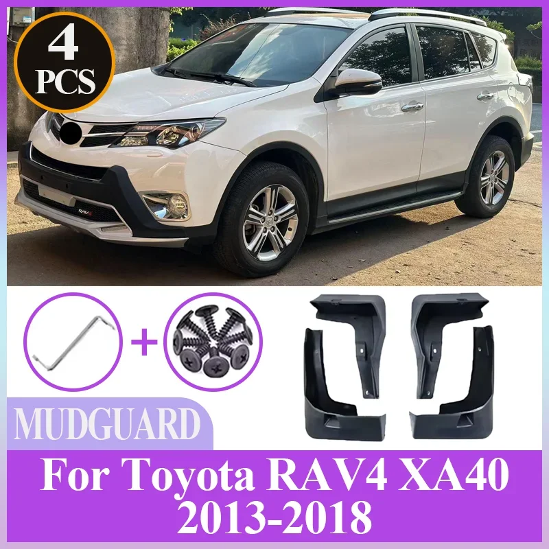 

For Toyota RAV4 RAV 4 XA40 2013-2018 4PCS Car Mud Flaps Anti-splash Front Rear Fender Wheel Cover Guard Mudguard Splash Guard