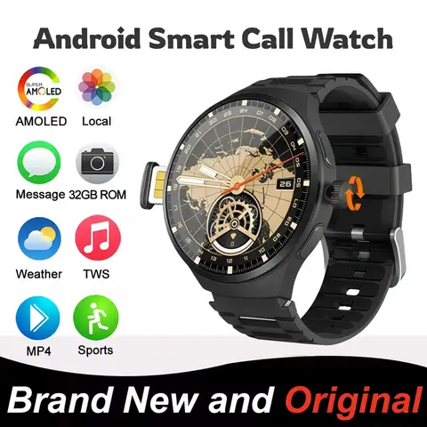 VP50 Smartwatch for Men - Featuring Android 10, Built-in SIM for Calls, 180° Rotating Camera, GPS Tracking