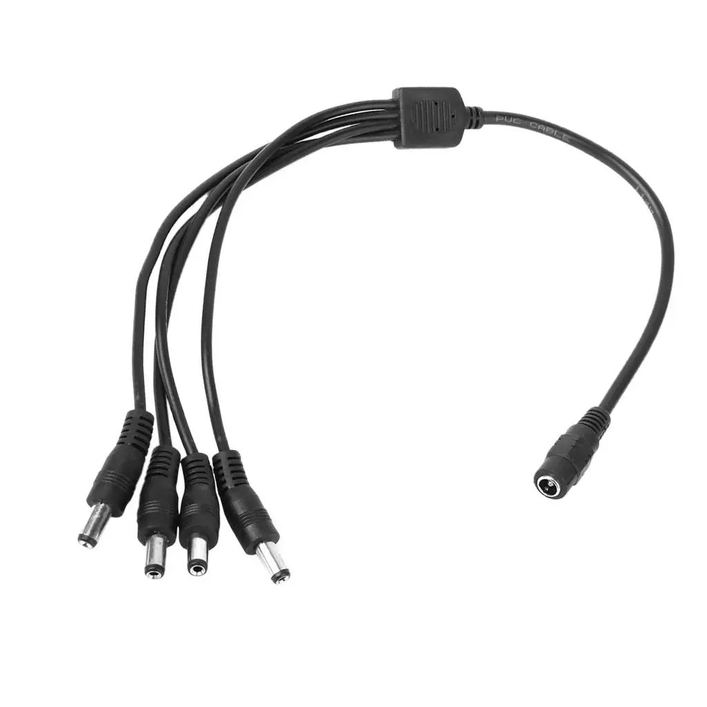 Security Camera Dc Power Splitter 1 Female to 4 Male Cable for CCTV System Poe 12v Supply Extension