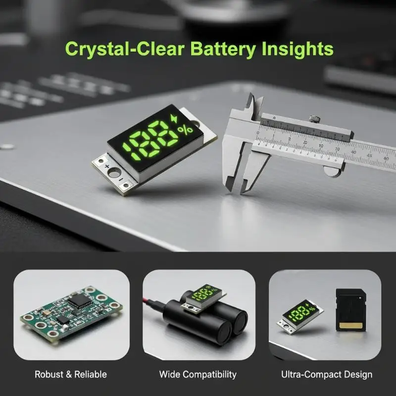 Mini Battery Level Indicator Module with Smart Button for Monitoring 1-4S Lithium Battery with Efficiency and Precision